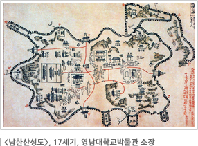 남한산성도, 17세기, 영남대학교박물관 소장